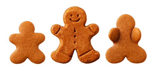 Gingerbread men isolated on white background