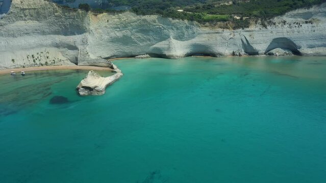 sheer white cliffs of Cape Drastis near Peroulades