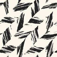 Ink Brush Stroke Textured Zigzag Pattern