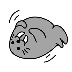 north pole walrus, cute cartoon isolated , graphic design for presentation, marketing, art, illustration, t-shirt design, cartoon, comic, advertising, online media