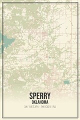 Retro US city map of Sperry, Oklahoma. Vintage street map.