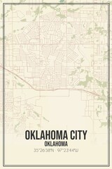 Fototapeta premium Retro US city map of Oklahoma City, Oklahoma. Vintage street map.
