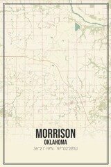 Obraz premium Retro US city map of Morrison, Oklahoma. Vintage street map.