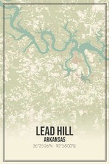 Obraz premium Retro US city map of Lead Hill, Arkansas. Vintage street map.