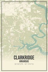 Retro US city map of Clarkridge, Arkansas. Vintage street map.