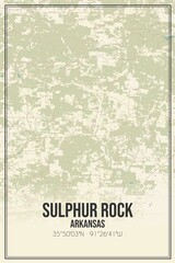 Retro US city map of Sulphur Rock, Arkansas. Vintage street map.