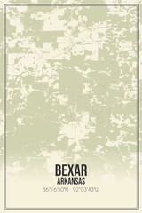 Retro US city map of Bexar, Arkansas. Vintage street map.