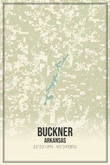 Retro US city map of Buckner, Arkansas. Vintage street map.