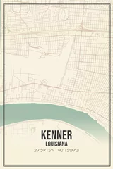 Foto op Plexiglas Retro US city map of Kenner, Louisiana. Vintage street map. © Rezona