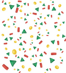 Watercolor illustration of confetti. Idea for collage, background, icon, print, book, children’s art