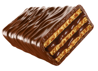 Chocolate coated on Crispy wafer, Design for Packaging Concept, with Clipping path 3d illustration