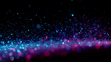 Neon bokeh background with neon colors on black. - 551647055