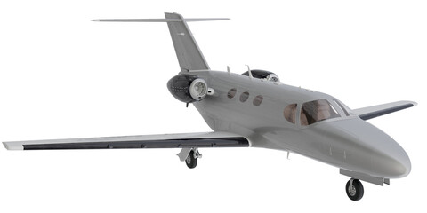 cross view jet airplane for make mockup isolated on empty background