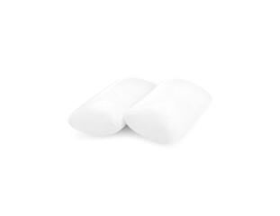 Two pieces of chewing gum on white background