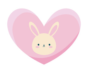 cute rabbit in heart