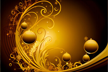 Beautiful and elegant christmas card, background gold