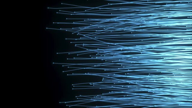Network pathways forming, futuristic data connections growing from side.