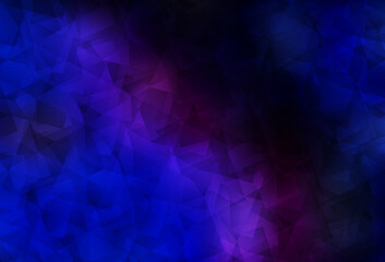 Dark Pink, Blue vector polygonal pattern.