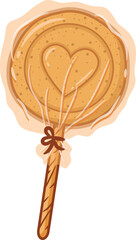 Korean Dalgona candy heart shape with wrap and stick