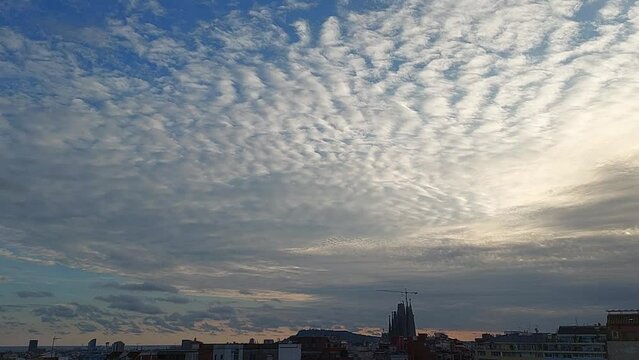Time Lapse of the movement of clouds over the sky of Barcelona (SPAIN)