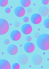 Abstract background. Futuristic, glowing, colorful circles illustration. Multidimensional effect. 