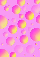 Abstract background. Futuristic, glowing, colorful circles illustration. Multidimensional effect. 