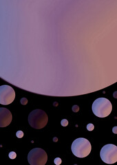 Abstract background. Futuristic, glowing, colorful circles illustration. Multidimensional effect. Atoms, Oppenheimer.
