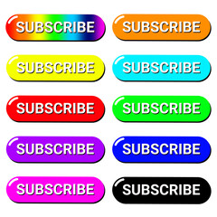 Assorted Colorful Subscribe Buttons 10 Pack