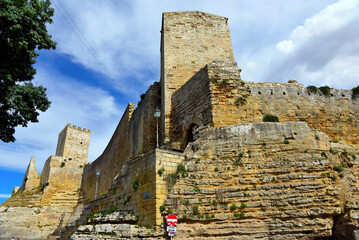 the Lombardia castle and the Pisan tower enna sicily italy