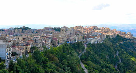 Fototapeta na wymiar panorama of the historic center of Enna Sicily Italy
