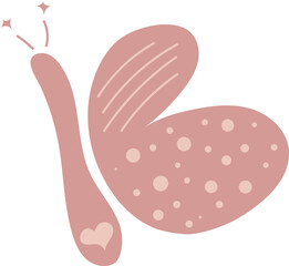 Butterfly Boho Geometric Aesthetic Shapes Illustration