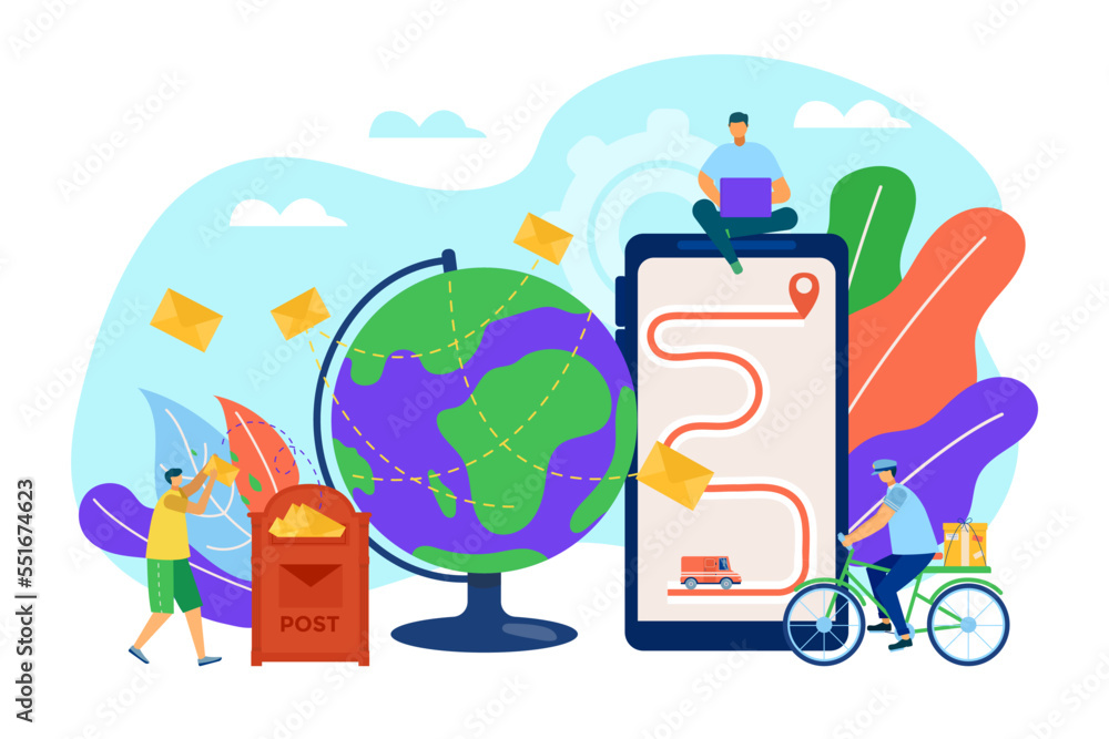 Poster mail concept, messages and communication by post or internet, send letters vector illustration. mark