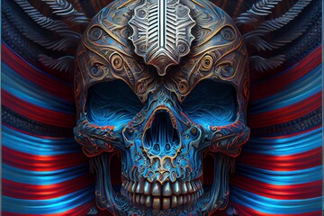 Generative ai abstract render of human skulls