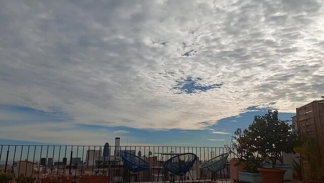 SKY OVER BARCELONA WITH CLOUDS