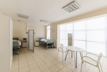 Bright office in the clinic. Medical examinations. Interior in the hospital.