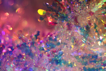 Colorful shimmering metallic wire backdrop
