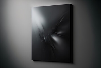 Using a studio wall as a background, an abstract luxury blurry dark grey and black gradient displays your PR. Generative AI