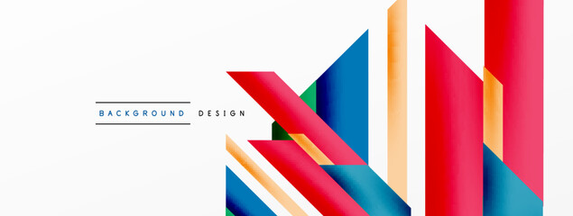 Minimal geometric abstract background. Dynamic 3d lines composition. Trendy techno business template for wallpaper, banner, background or landing