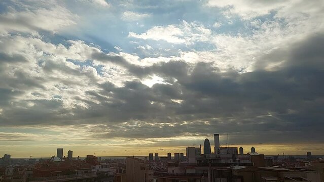 STORM OVER BARCELONA WITH CLOUDS