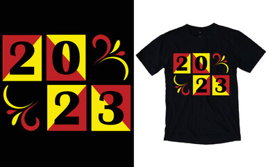 Happy New Year Typography T-shirt