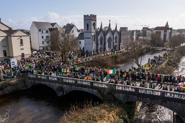 Aerial view of Galway city in Saint Patricks day.
Galway, Ireland