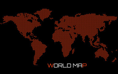 Dotted map of World. Abstract world map of dots
