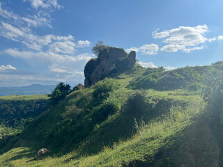 Landscape with cave dwellings in Armenia