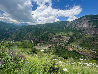 Naklejka na ściany i meble Beautiful view in the mountains over Valleys in Armenia