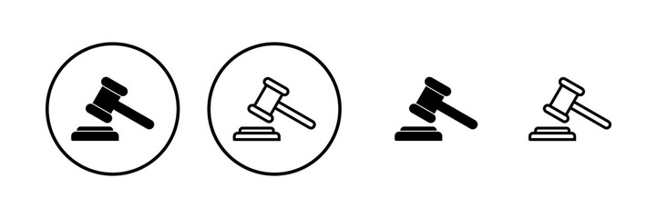 Gavel icon vector illustration. judge gavel sign and symbol. law icon. auction hammer