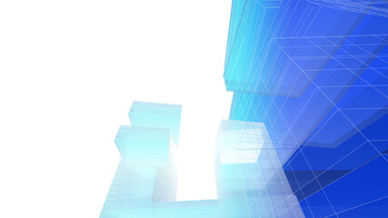 Abstract architecture background 3d illustration