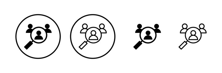 Hiring icon vector illustration. Search job vacancy sign and symbol. Human resources concept. Recruitment