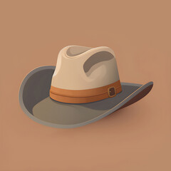 An illustration of a brown cowboy hat