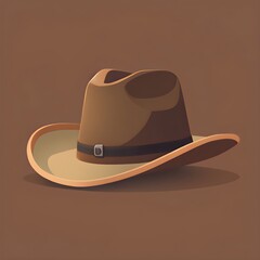 An illustration of a brown cowboy hat