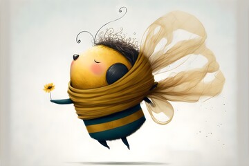 A beautiful and cute bee illustration